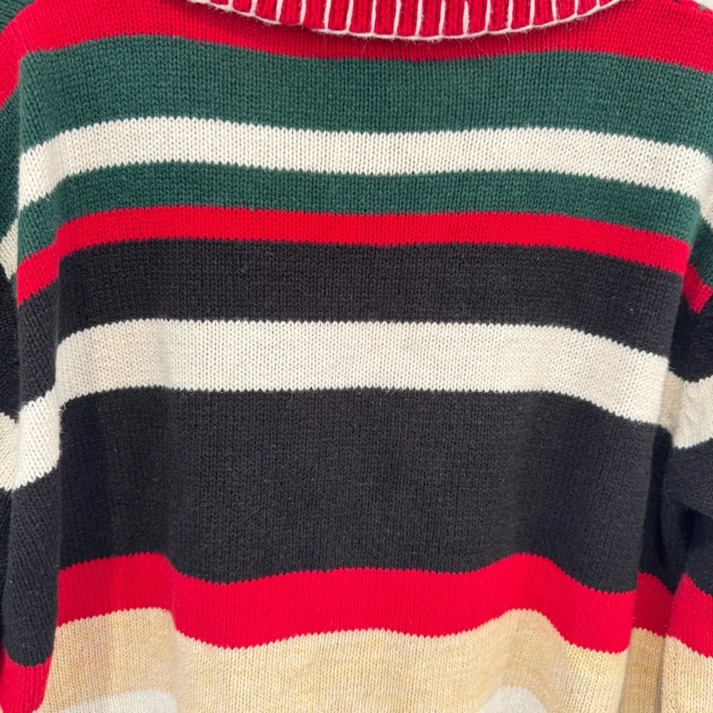 Shaver Lake Christmas Cardigan Sweater Womens Medium Patchwork Embroidered